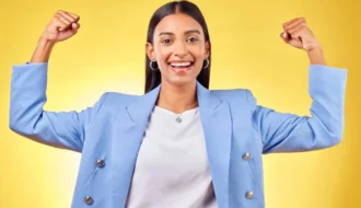 professional woman showing her strength
