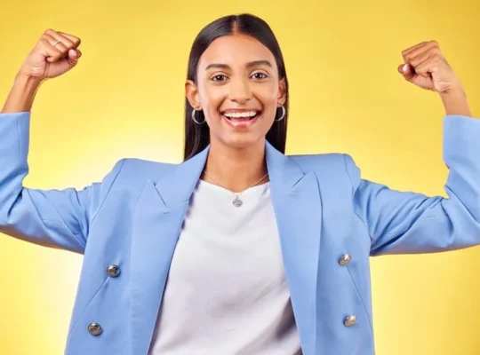 professional woman showing her strength