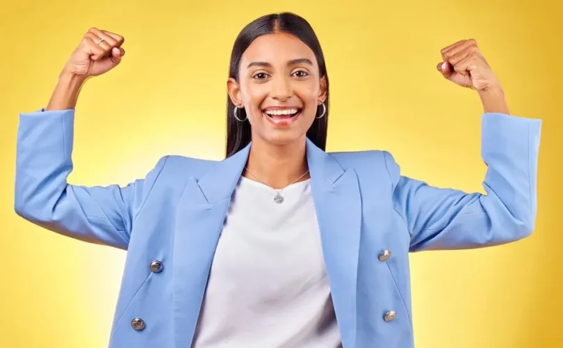 professional woman showing her strength